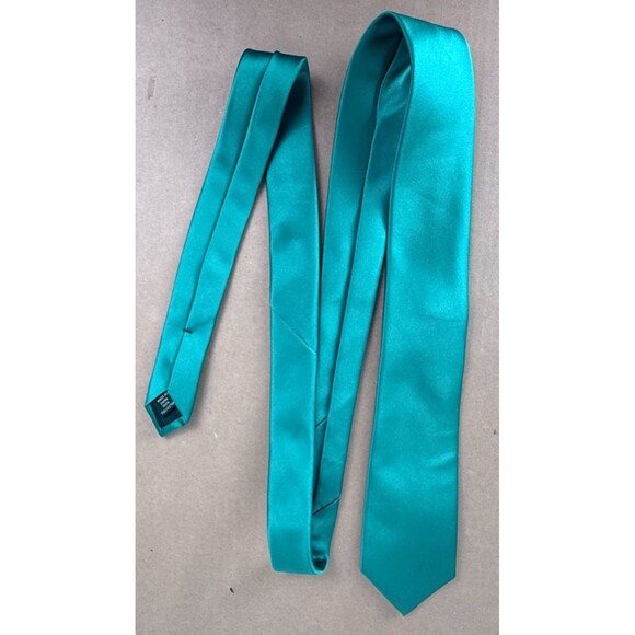 Bespoke Skinny Tie Solid Emerald Green Mens Slim Designer Modern Necktie 2.75x58 - Picture 4 of 5